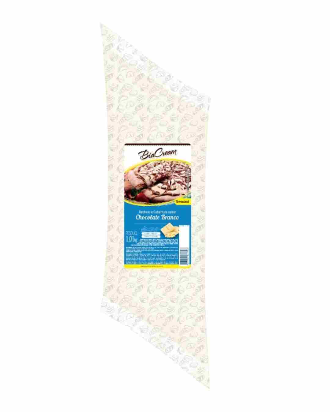 Recheio e cobertura Chocolate branco Bisn Bia Cream 1,01kg